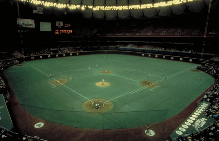 A baseball game inside the Kingdome